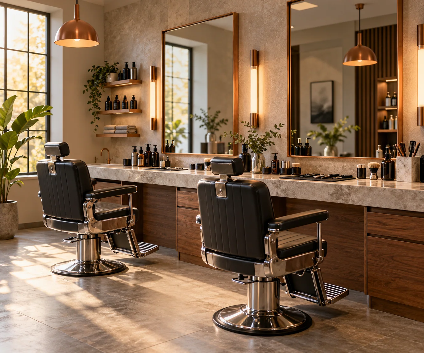Illustrative image of a barbering studio setting