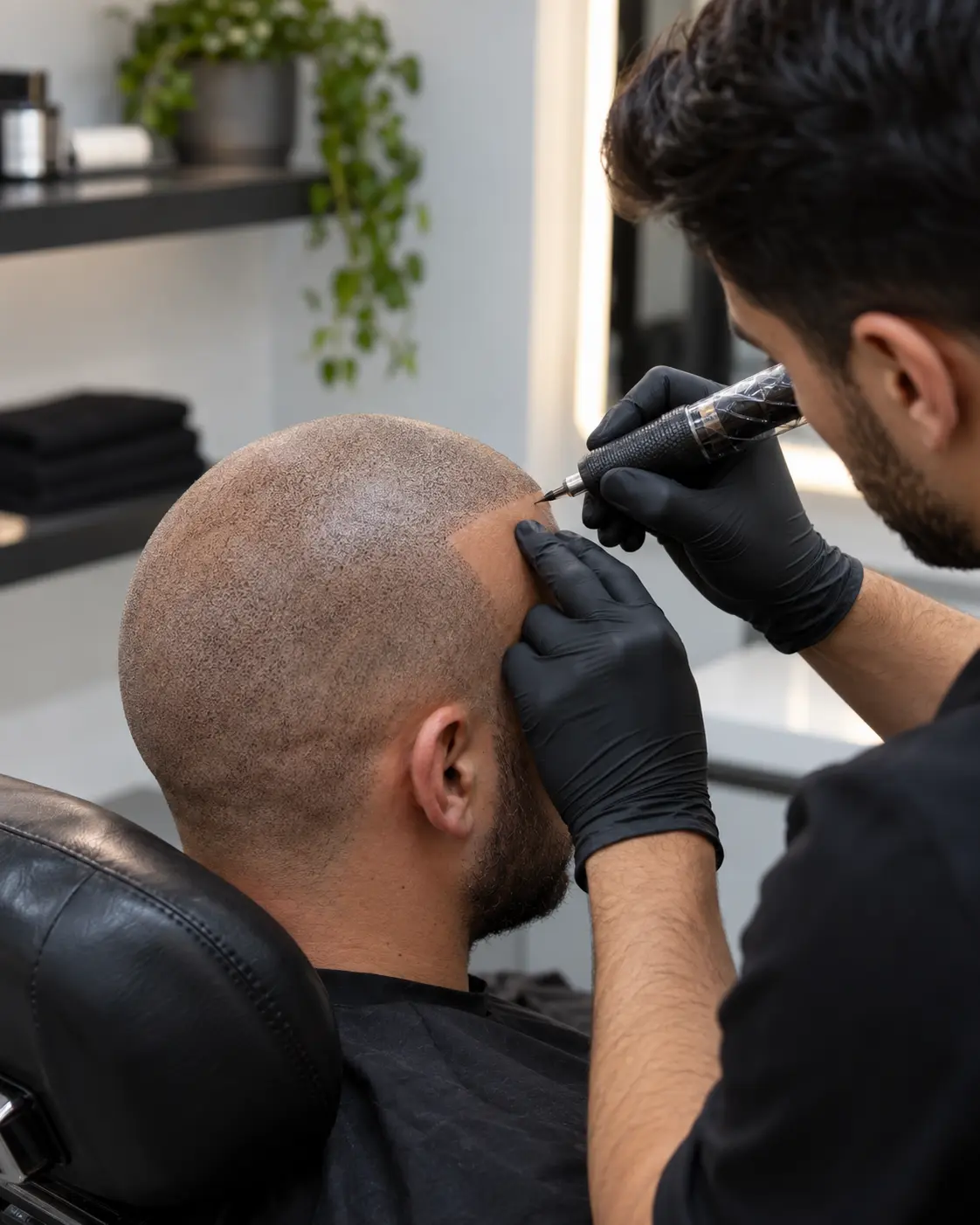 Illustrative image of a scalp pigmentation appointment