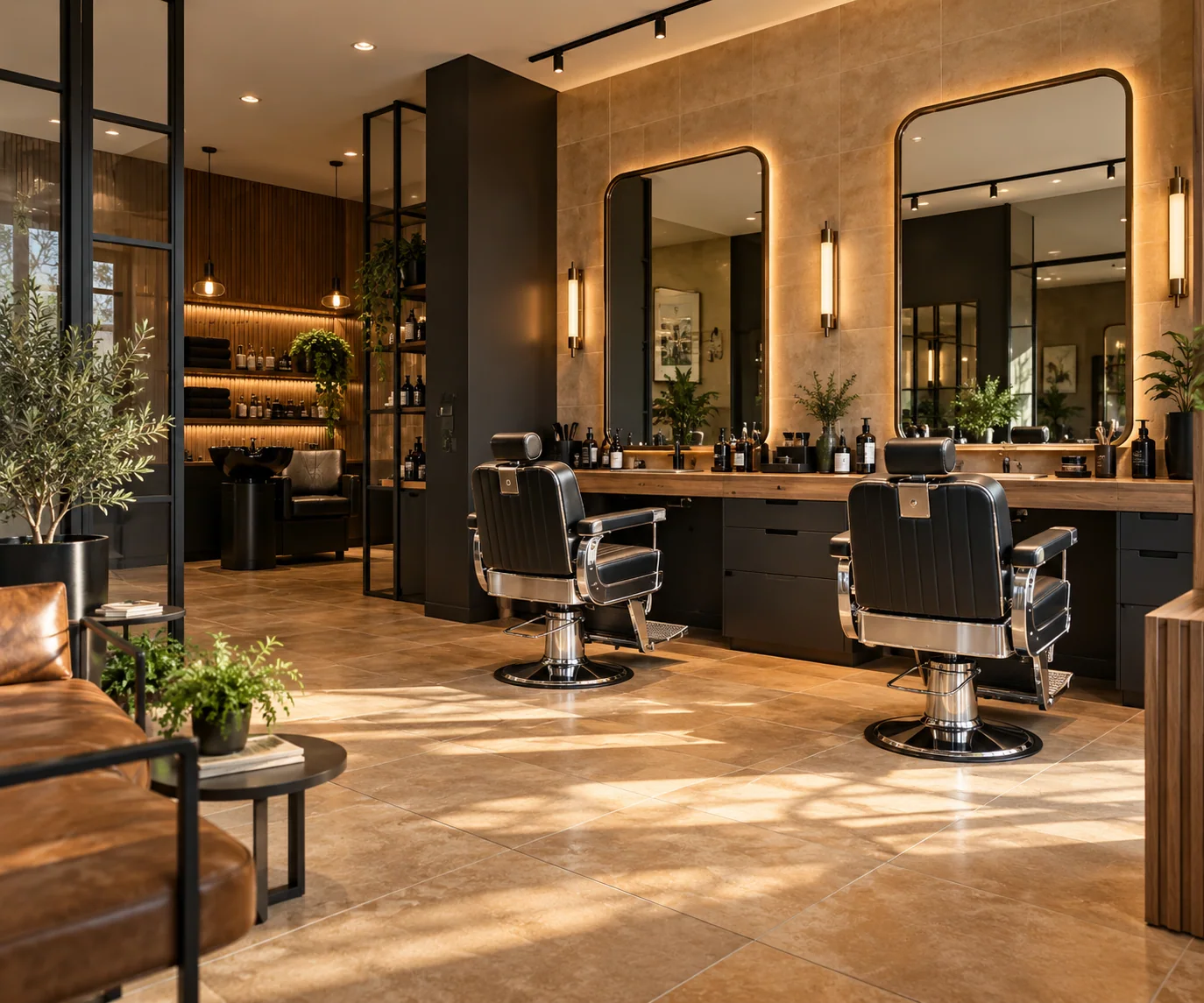 Illustrative image of a barbering studio setting