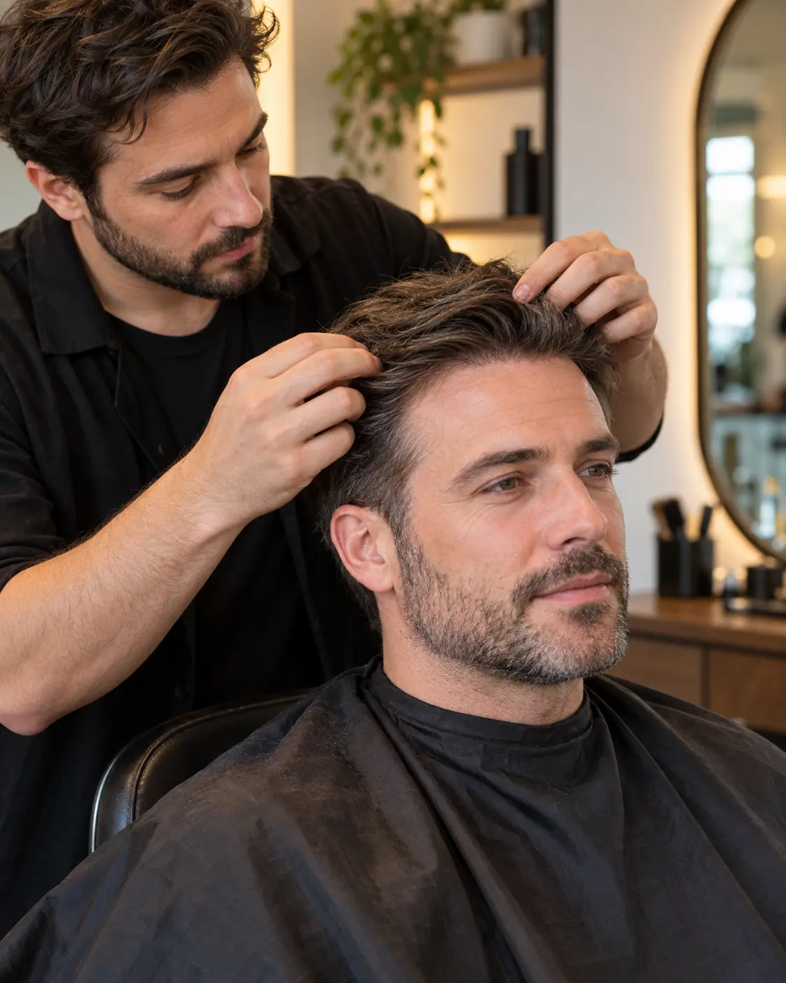 Illustrative image of a hair replacement appointment