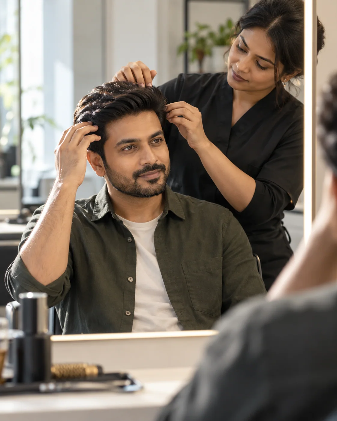 Illustrative hair replacement style example: Natural Finish