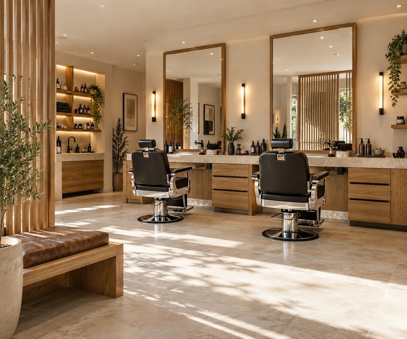 Illustrative image of a barbering studio setting