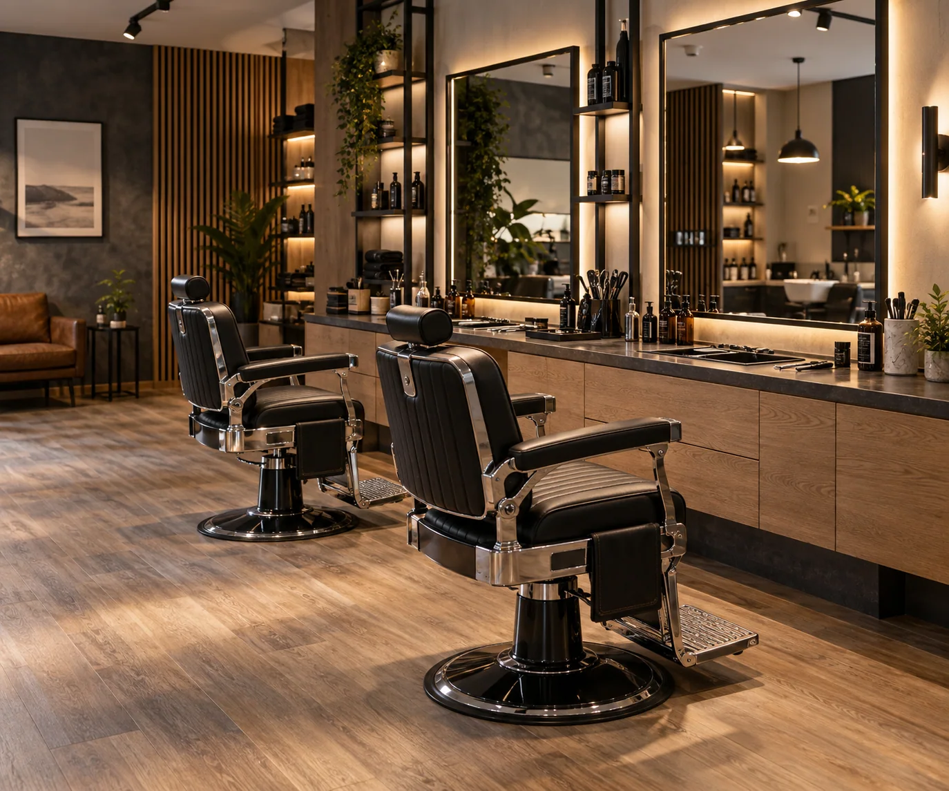 Illustrative image of a barbering studio setting